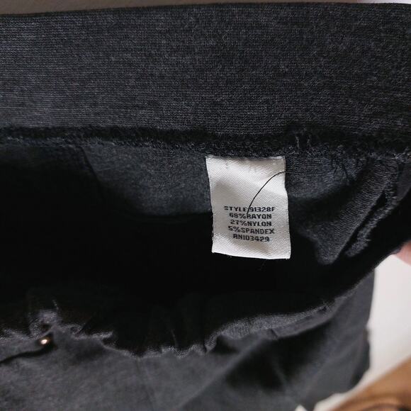 Caffe Marrakesh Women’s Large Gray Dress Pants Front Seam Pull-On Stretch - Picture 7 of 7